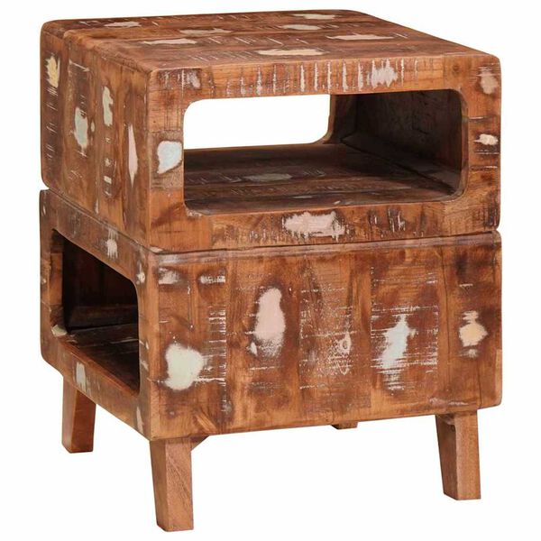 vidaXL Tables d'appoint Marron 40 x 40 x 49 cm Bois Recyclé Solide