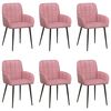 vidaXL Chaises de salle &agrave; manger 6 pc Velours Rose 56.5 x 50 x 85 cm