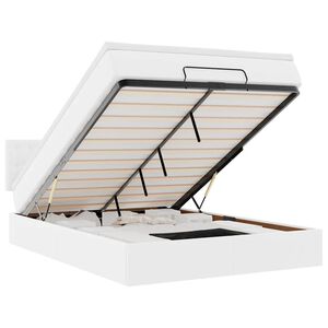 VidaXL Cadre de lit ottoman avec matelas blanc 140x190 cm similicuir
