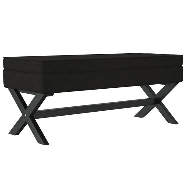 vidaXL Tabouret de rangement Noir 110x45x49 cm Velours