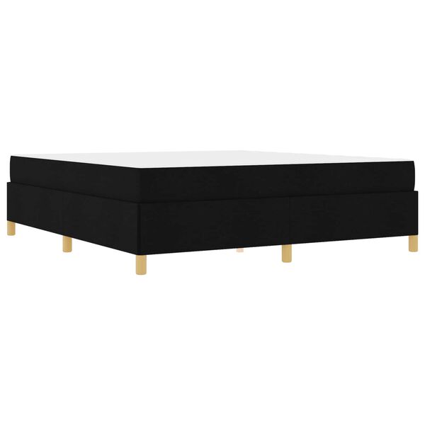 vidaXL Cadre de lit avec matelas Noir 180 x 200 cm tissu