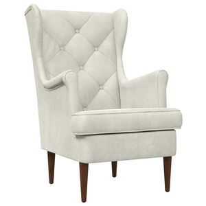 vidaXL Fauteuil Cr&egrave;me Velours
