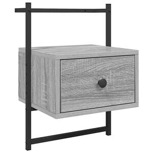 vidaXL Table de chevet murale sonoma gris 35x30x51cm bois d'ing&eacute;nierie
