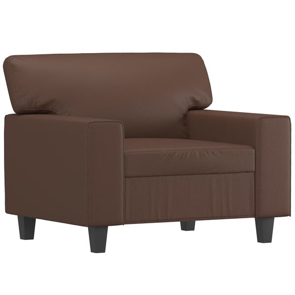 vidaXL Fauteuil avec repose-pied Marron 60 cm Similicuir