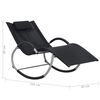 vidaXL Chaise longue avec oreiller Noir Textil&egrave;ne