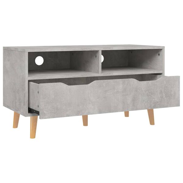 vidaXL Meuble TV gris béton 90x40x48,5 cm bois d'ingénierie