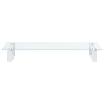 vidaXL Support de moniteur blanc 60x35x8 cm verre trempé et métal