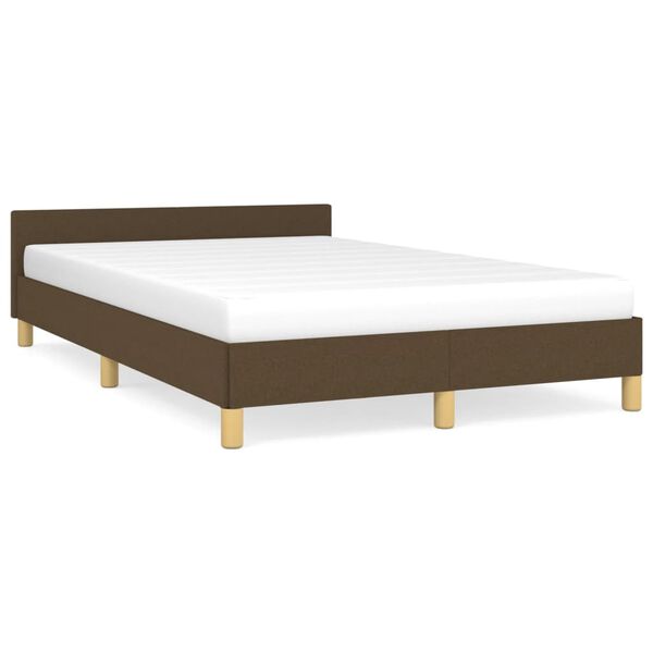 vidaXL Cadre de lit sans matelas marron fonc&eacute; 120x190 cm tissu