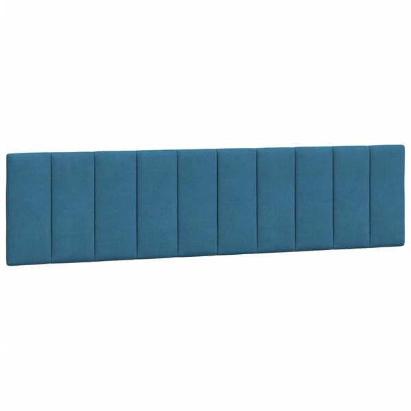 vidaXL Coussin de t&ecirc;te de lit Hanko bleu 200 cm velours