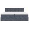 vidaXL Cadre de lit ottoman avec matelas gris fonc&eacute; 200x200 cm velours