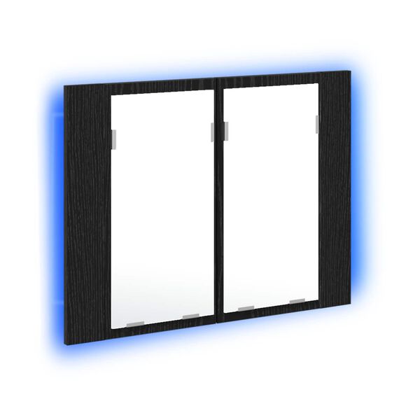 vidaXL Amoire de salle de bain avec miroir Ch&ecirc;ne noir 60 x 12 x 45 cm