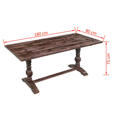 vidaXL Table sur pied pliable en bois d'acacia massif 180x80x75 cm