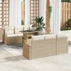 vidaXL Ensemble de canap&eacute; de jardin 7 pcs Beige Poly Rattan