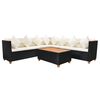 vidaXL Salon de jardin 5 pcs avec coussins r&eacute;sine tress&eacute;e noir
