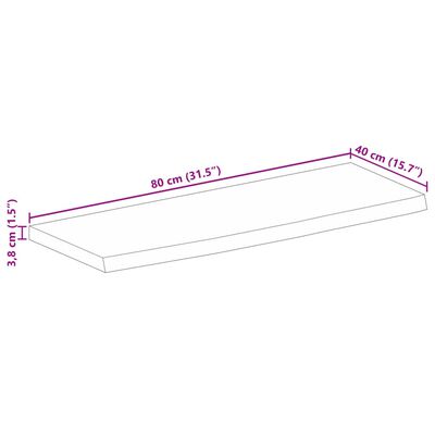 vidaXL Dessus de table à bord vivant 80x40x3,8 cm bois massif manguier