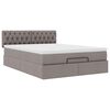 vidaXL Lit ottoman avec matelas taupe 140x190 cm tissu