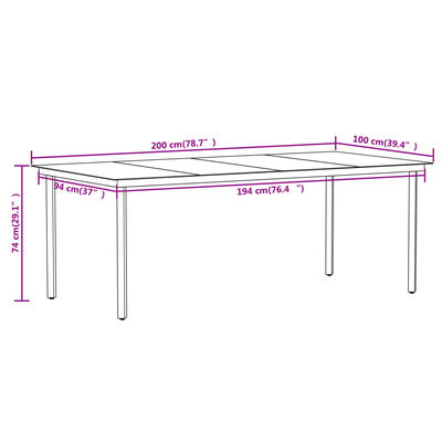 vidaXL Ensemble à manger de jardin 9 pcs Chêne