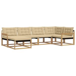 vidaXL Ensemble de canap&eacute;s d'ext&eacute;rieur 6 pc Blanc et Beige