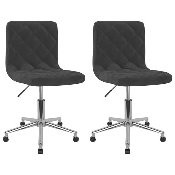 vidaXL Chaises pivotantes &agrave; manger lot de 2 Noir Velours