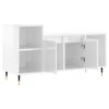 vidaXL Meuble TV Blanc brillant 100x35x55 cm Bois d'ing&eacute;nierie