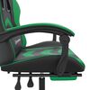 vidaXL Chaise de jeu pivotante et repose-pied Noir et vert Similicuir