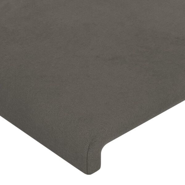 vidaXL T&ecirc;te de lit Gris fonc&eacute; 80x5x118/128 cm Velours