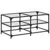 vidaXL Table basse avec dessus en verre transparent 98,5x50x45cm acier