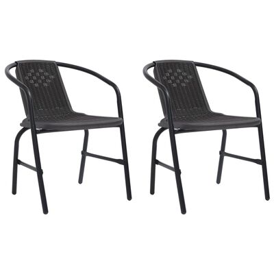 vidaXL Chaises de jardin lot de 2 Plastique Rotin et acier 110 kg