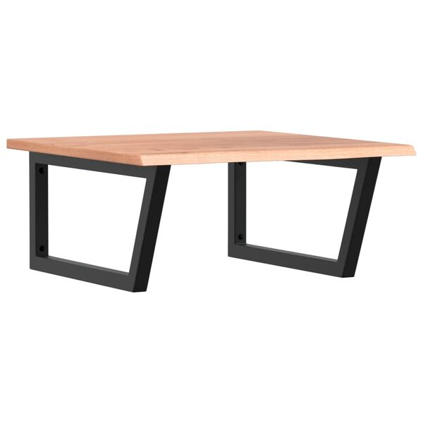 vidaXL &Eacute;tag&egrave;re de vasque murale acier et bois de ch&ecirc;ne massif