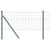 vidaXL Fixation au sol Euro pour cl&ocirc;ture 50 x 0,6 m Vert Maille