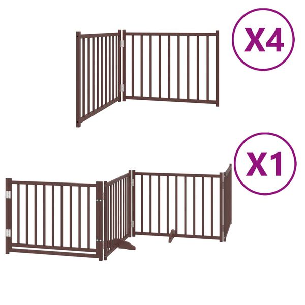 vidaXL Barri&egrave;re pour chien porte pliable 12 panneaux bois de peuplier