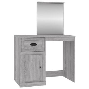 vidaXL Coiffeuse avec miroir sonoma gris 90x50x132,5cm bois ing&eacute;nierie