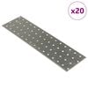vidaXL Plaques perfor&eacute;es 20 pcs 2 mm 300x80 mm acier galvanis&eacute;