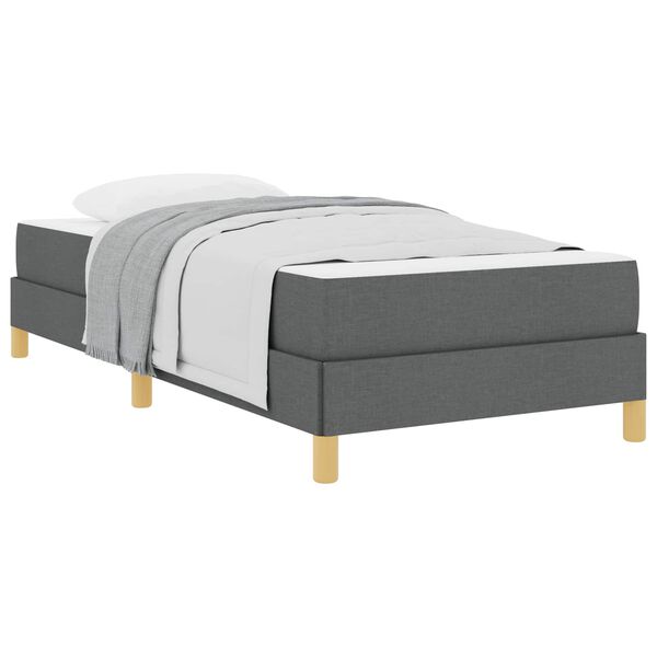 vidaXL Lit &agrave; ressorts avec matelas Gris fonc&eacute; 90 x 190 cm tissu