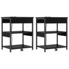 vidaXL Cabinet de chevet 2 pc Ch&ecirc;ne noir 41 x 31 x 51 cm