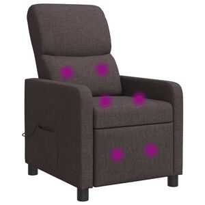 vidaXL Fauteuil de massage inclinable Marron fonc&eacute; Tissu