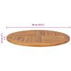 vidaXL Dessus de table Bois de teck solide Rond 2,5 cm 90 cm
