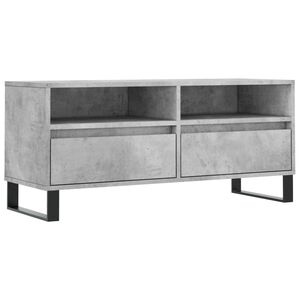 vidaXL Meuble TV gris b&eacute;ton 100x34,5x44,5 cm bois d'ing&eacute;nierie