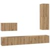 vidaXL Meuble TV mural 4 pcs Ch&ecirc;ne artisanal Bois d'ing&eacute;nierie