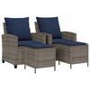 vidaXL Ensemble de canap&eacute; de jardin 4 pcs avec coussins gris r&eacute;sine tress&eacute;e