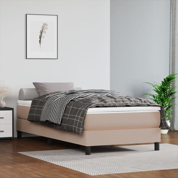 vidaXL Sommier &agrave; lattes de lit avec matelas Cappuccino 90x190 cm