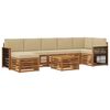 vidaXL Ensemble de canap&eacute;s d'ext&eacute;rieur avec coussin 7 pcs Naturel