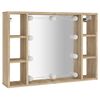 vidaXL Armoire de miroir avec LED Ch&ecirc;ne sonoma 76x15x55 cm