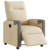 vidaXL Fauteuil inclinable &eacute;lectrique Cr&egrave;me Tissu
