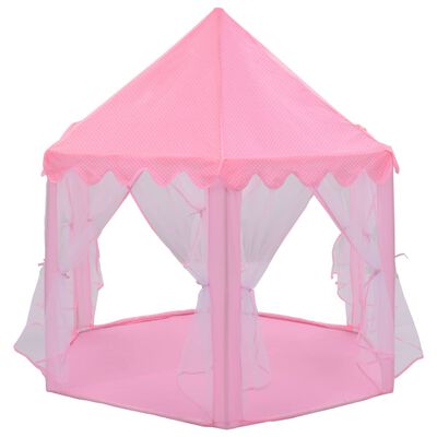 vidaXL Tente de jeu princesse avec 250 balles Rose 133x140 cm