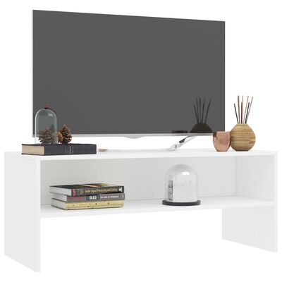 vidaXL Meuble TV Blanc 100 x 40 x 40 cm Aggloméré