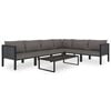 vidaXL Salon de jardin 7 pcs avec coussins R&eacute;sine tress&eacute;e Anthracite
