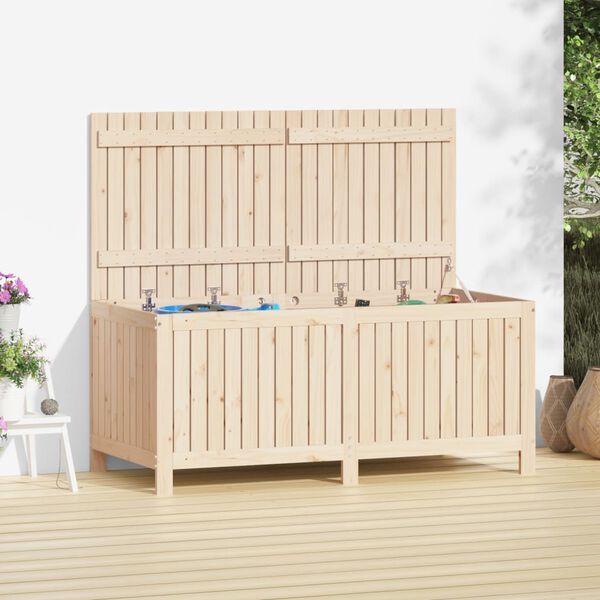 vidaXL Bo&icirc;te de rangement de jardin 147x68x64 cm Bois massif de pin
