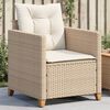 vidaXL Chaise de jardin avec coussins beige r&eacute;sine tress&eacute;e