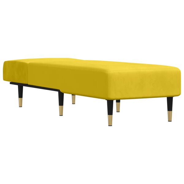 vidaXL Chaise longue jaune velours